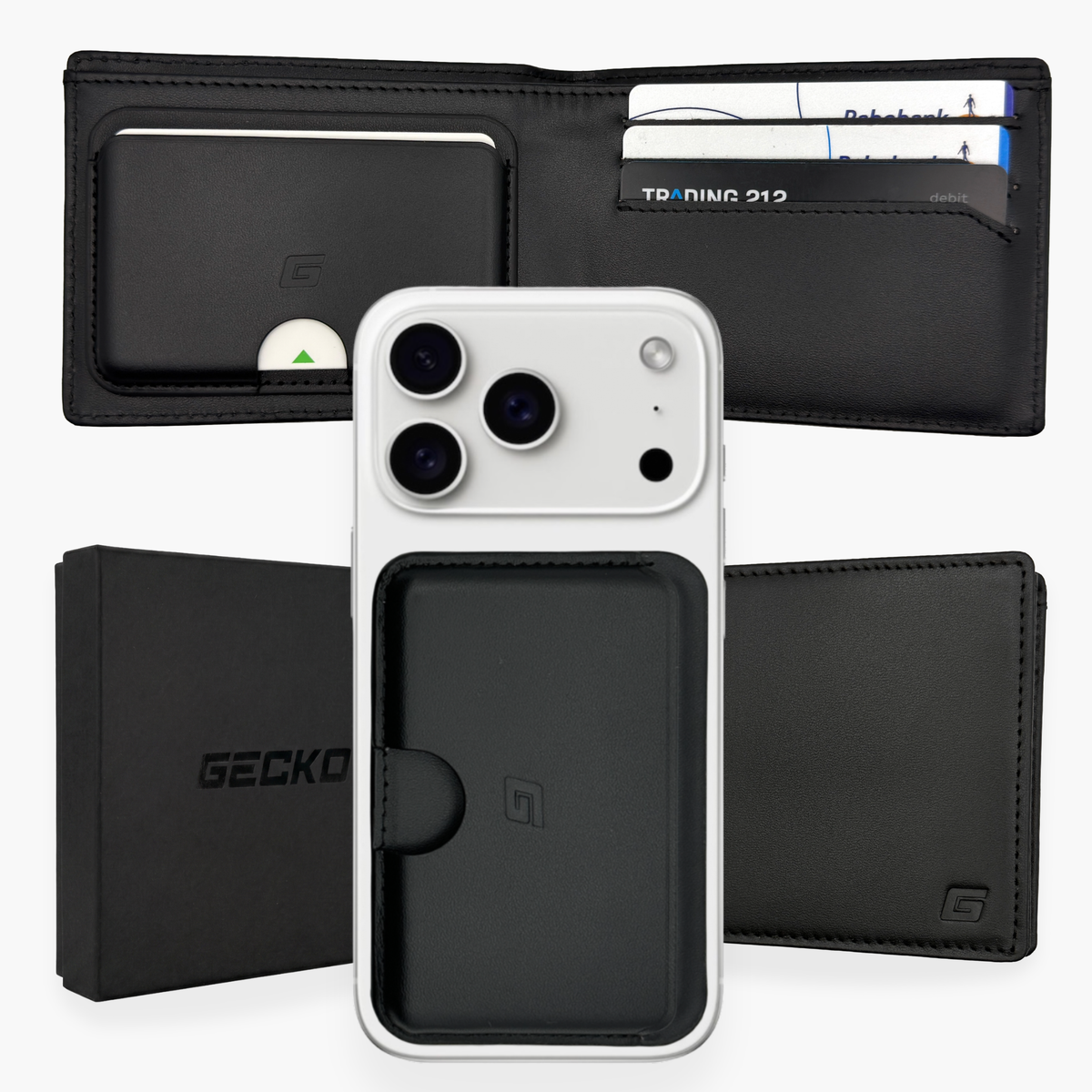 2-in-1 wallet ZWART