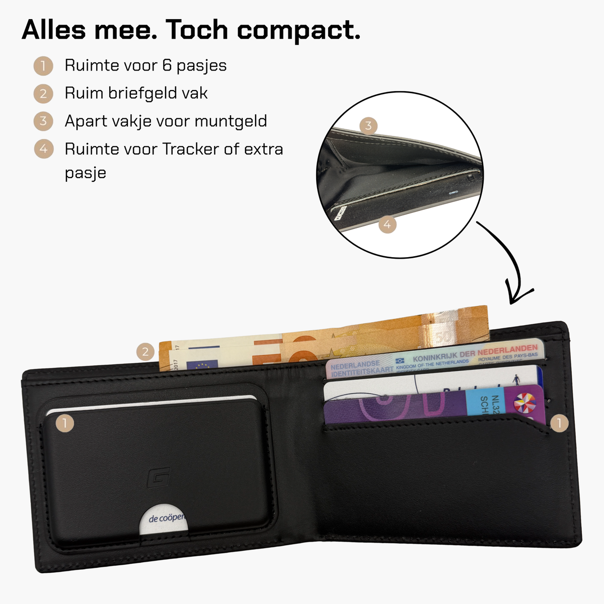 2-in-1 wallet GRIJS